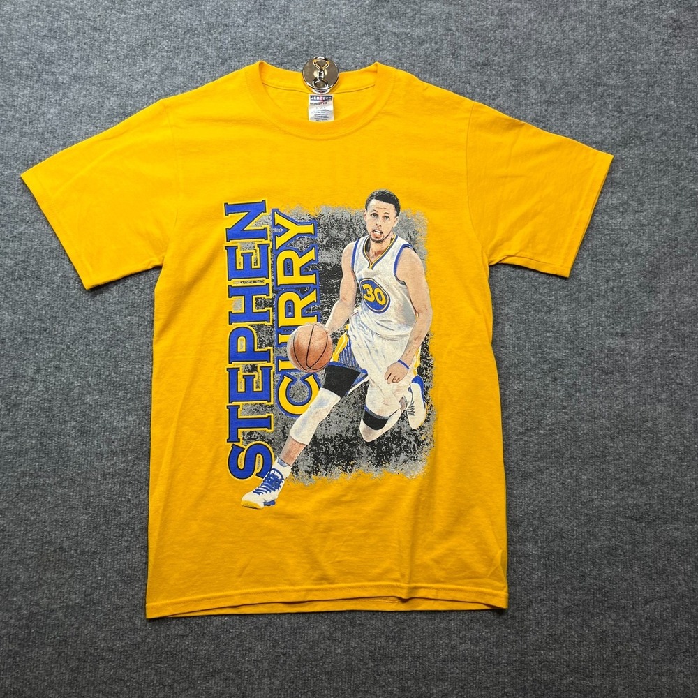 Stephen Curry Golden State Warriors NBA Superstar Jerzees T-Shirt Yellow - Small
